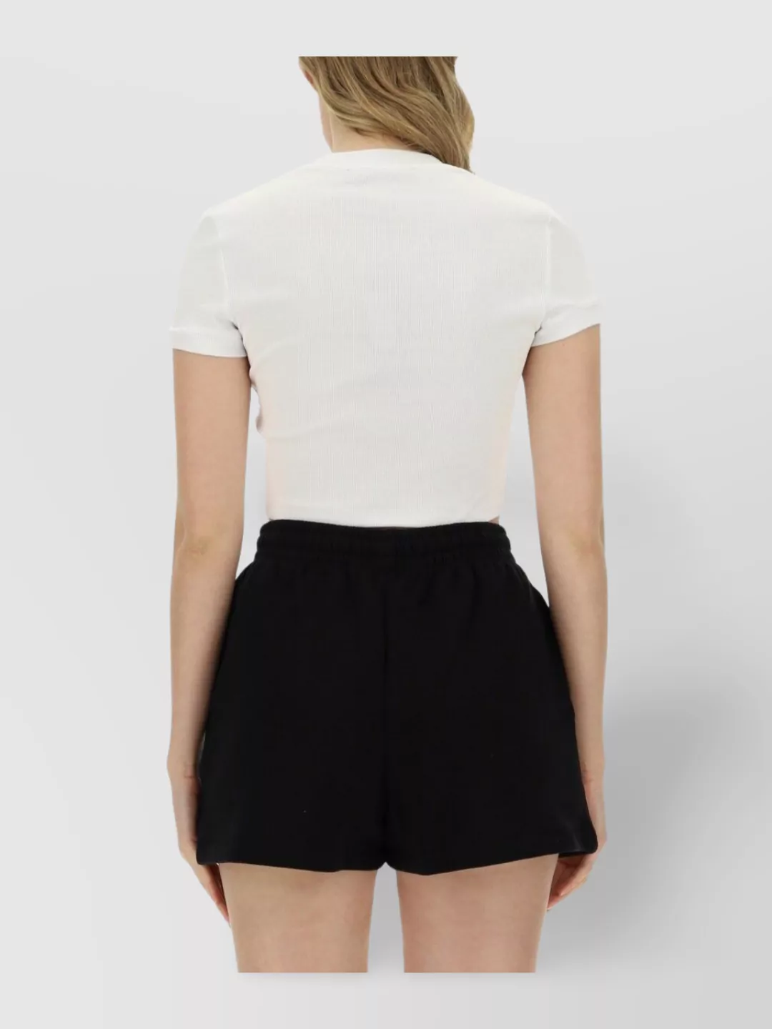 Rotate Birger Christensen Logo Crop Top Ribbed Texture