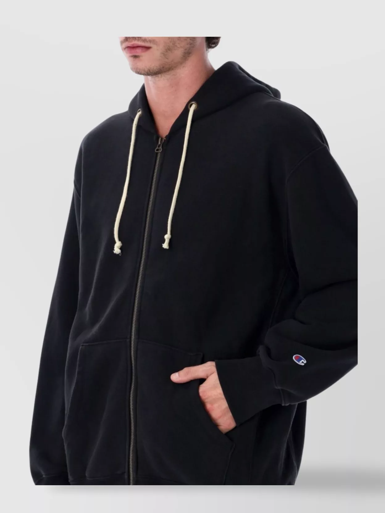 Champion Full Zip Hoodie Drawstring Style