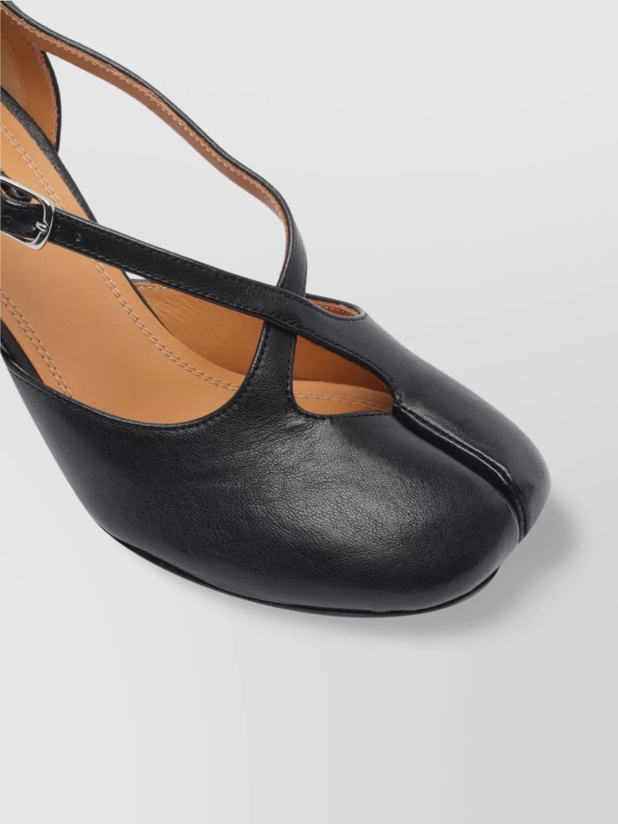 Maison Margiela Buckle Strap Chunky Heel Closed Toe Pumps