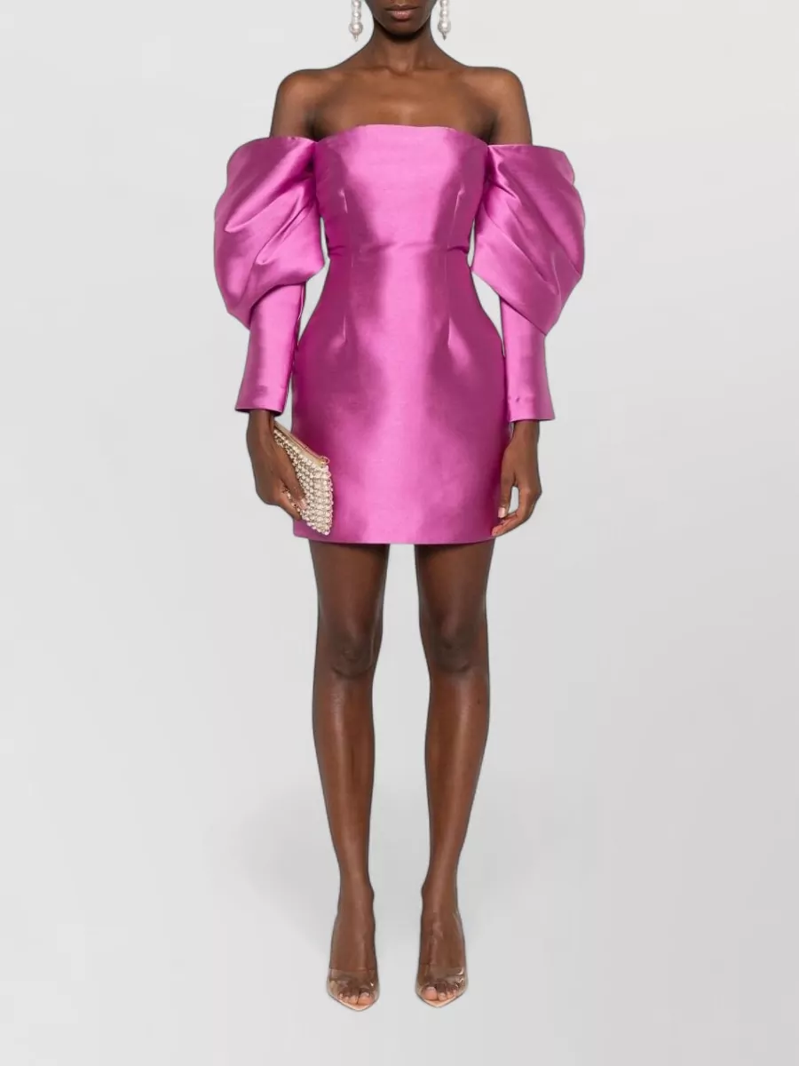 Solace London Draped Long Sleeve Mini Dress