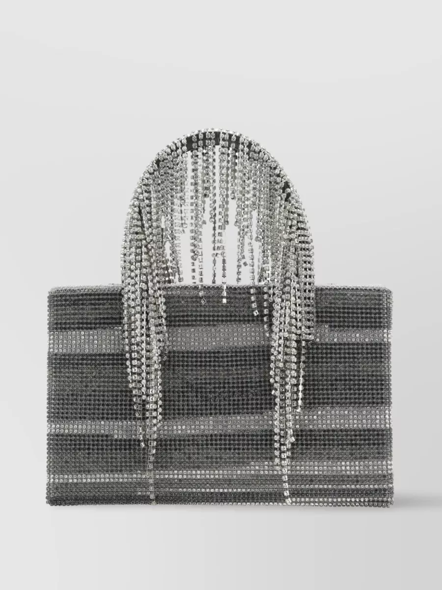 Shop Kara Rhinestone Embellished Shoulder Bag In Metallic