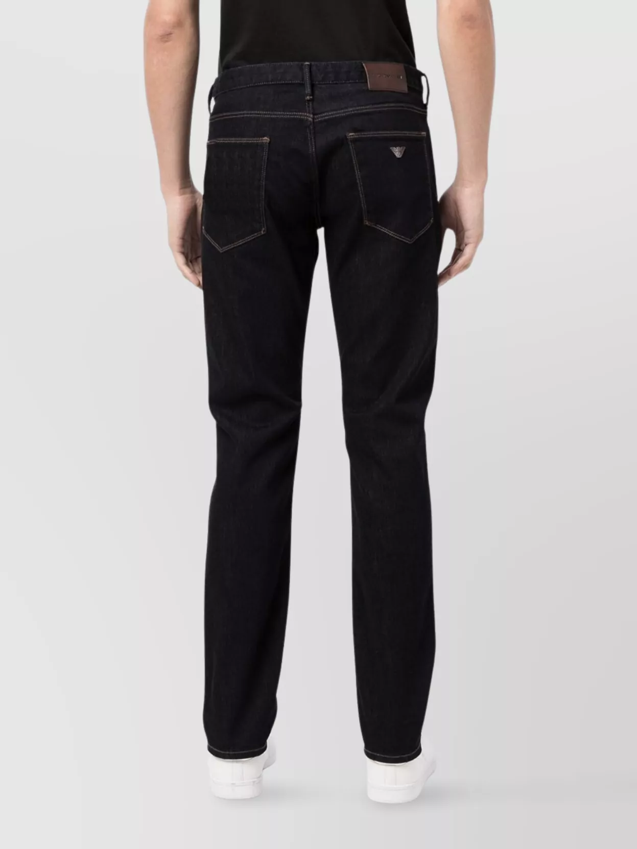 Emporio Armani Mid-Rise Straight Leg Jeans With Five-Pocket Design