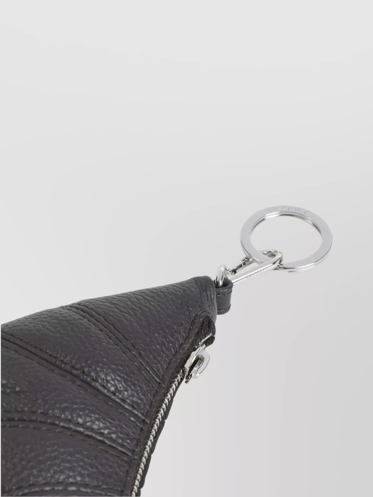 Lemaire Mini Croissant Keychain Textured Surface In Black