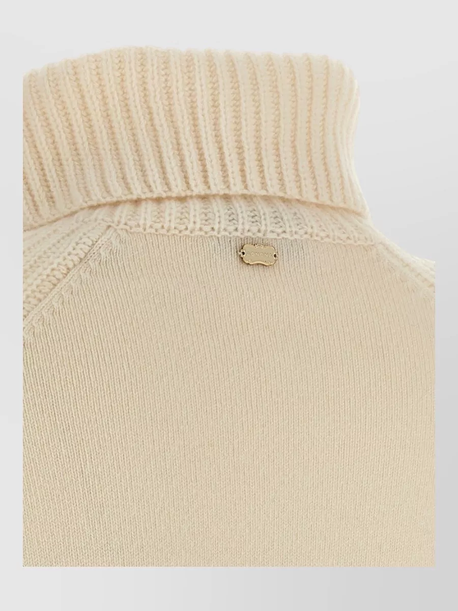 Agnona Cashmere Ribbed High-Neck Zip Sweater