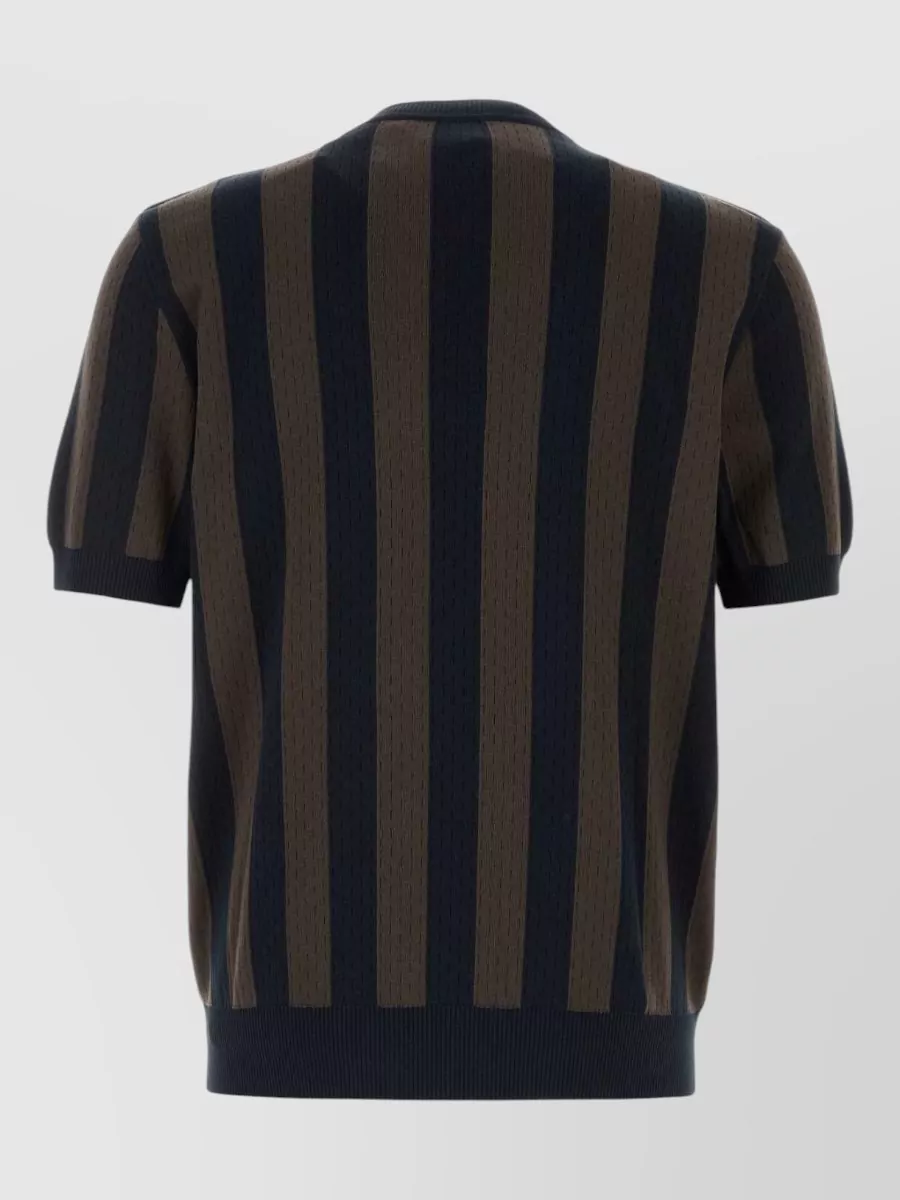 Fendi Embroidered Silk Knit T-Shirt