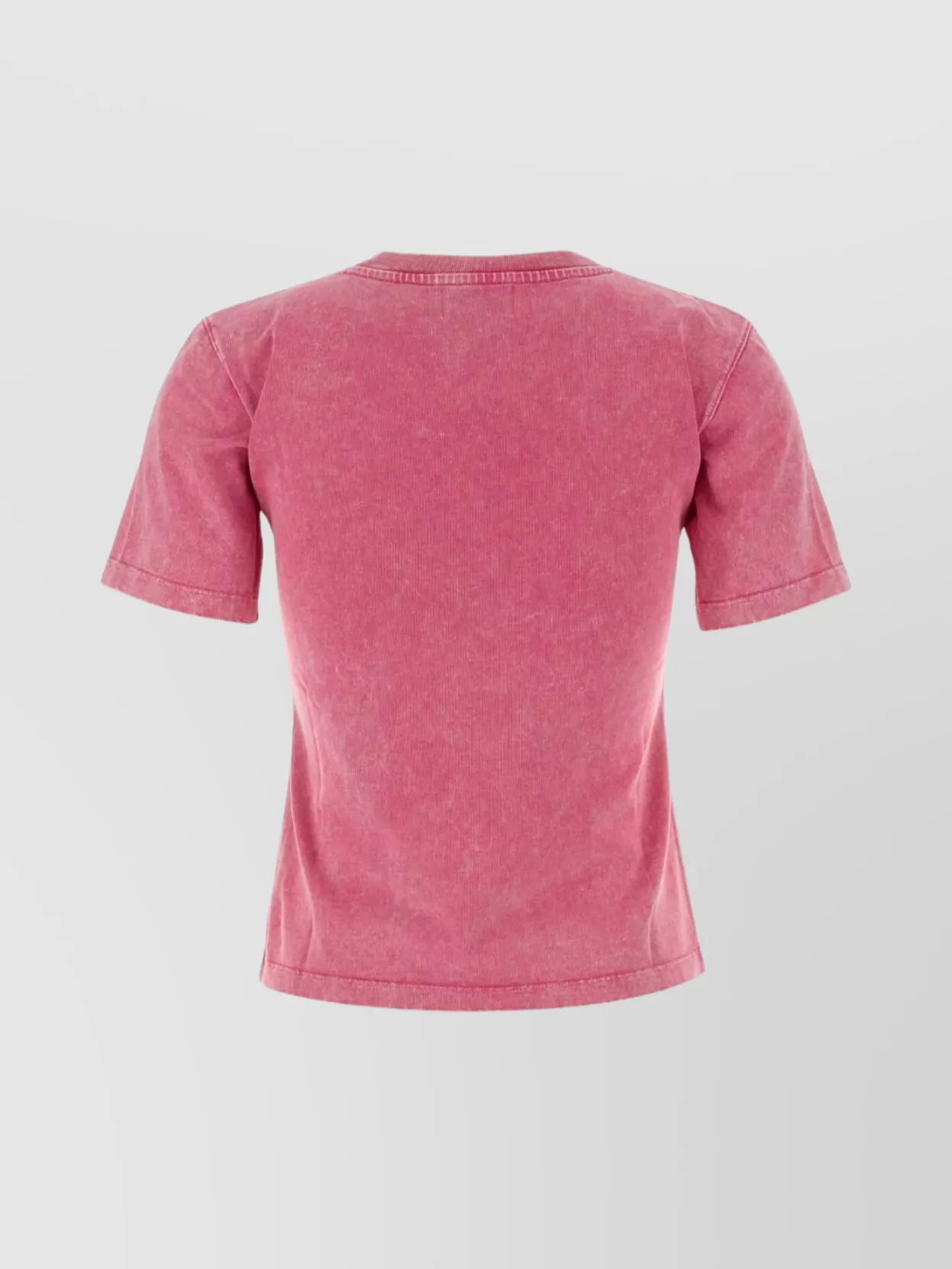 Ganni Cotton T-shirt Featuring Heart Embroidery In Pink
