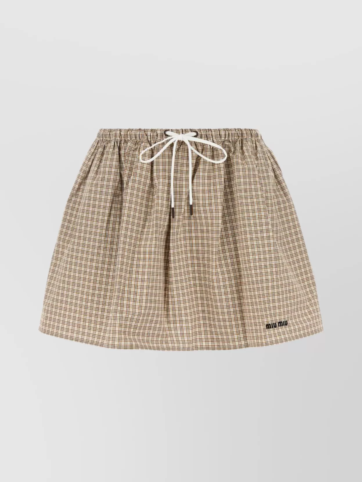Miu Miu Embroidered Poplin Mini Skirt