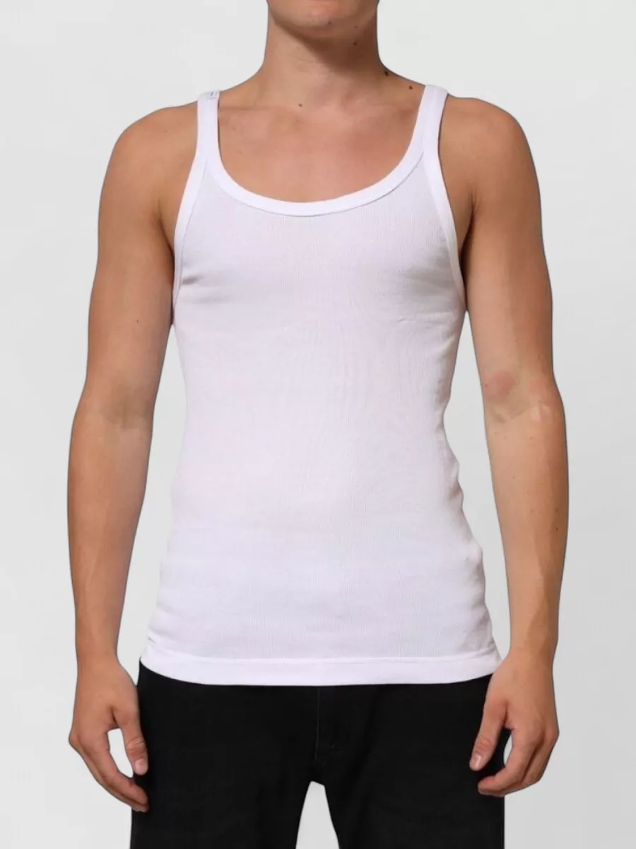 Dolce&Gabbana Ribbed sleeveless round neck tank top