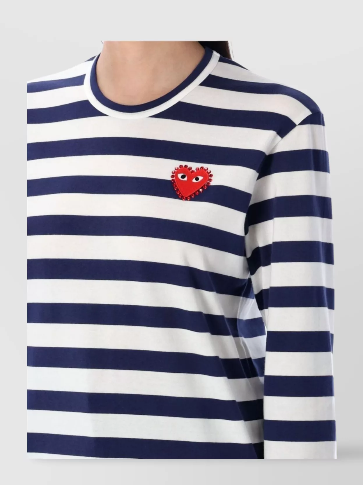 Comme Des Garçons Play T-shirt Rhinestone Red Heart
