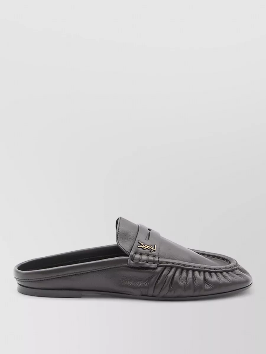 Saint Laurent Giannutri Lambskin Moccasin Mules