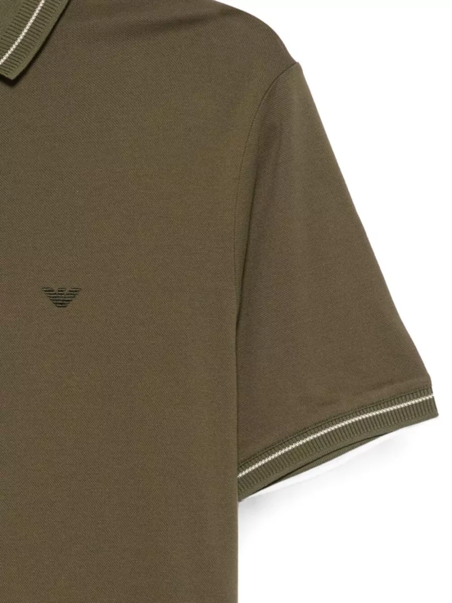 Emporio Armani Cotton Piqué Logo-Embroidered Polo Shirt
