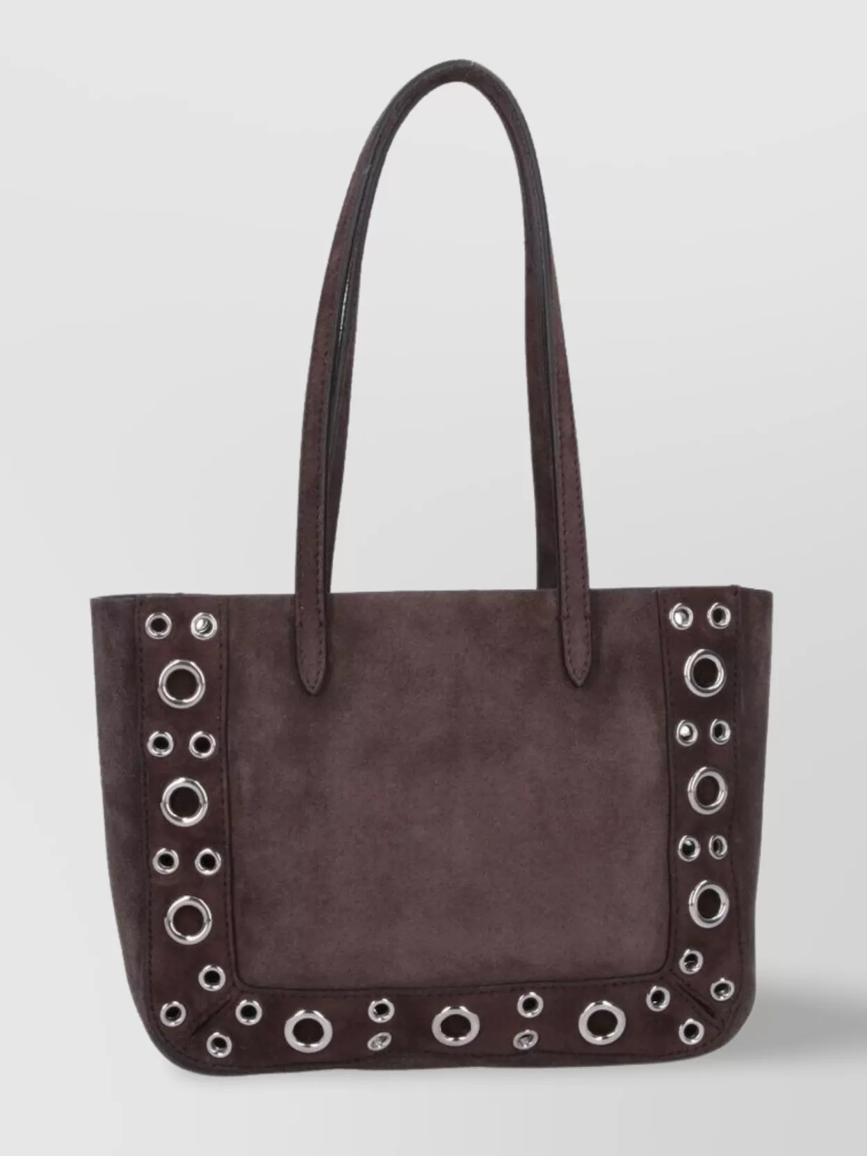 Valentino Garavani Studded Suede Double Handles Shoulder Bag