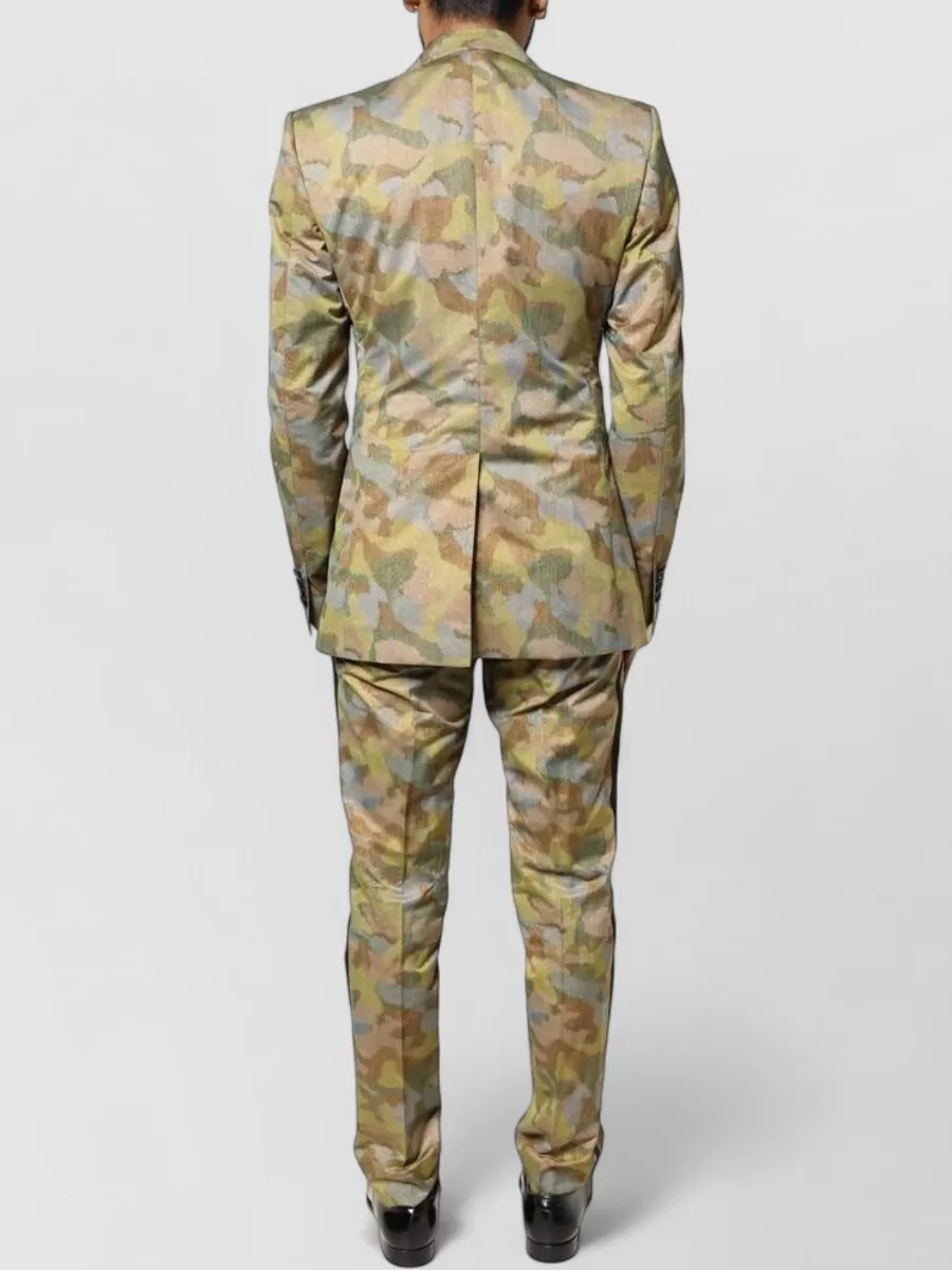 Dolce&Gabbana Silk Camouflage Three Piece Suit