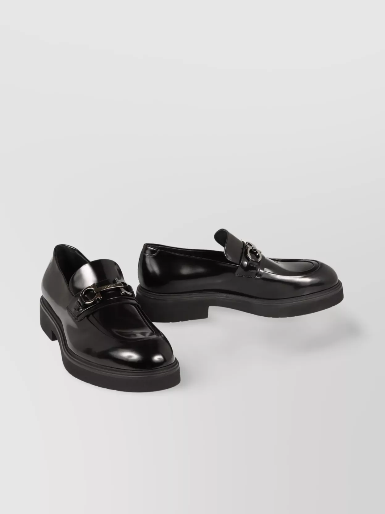 Ferragamo Horsebit Chunky Sole Leather Loafers