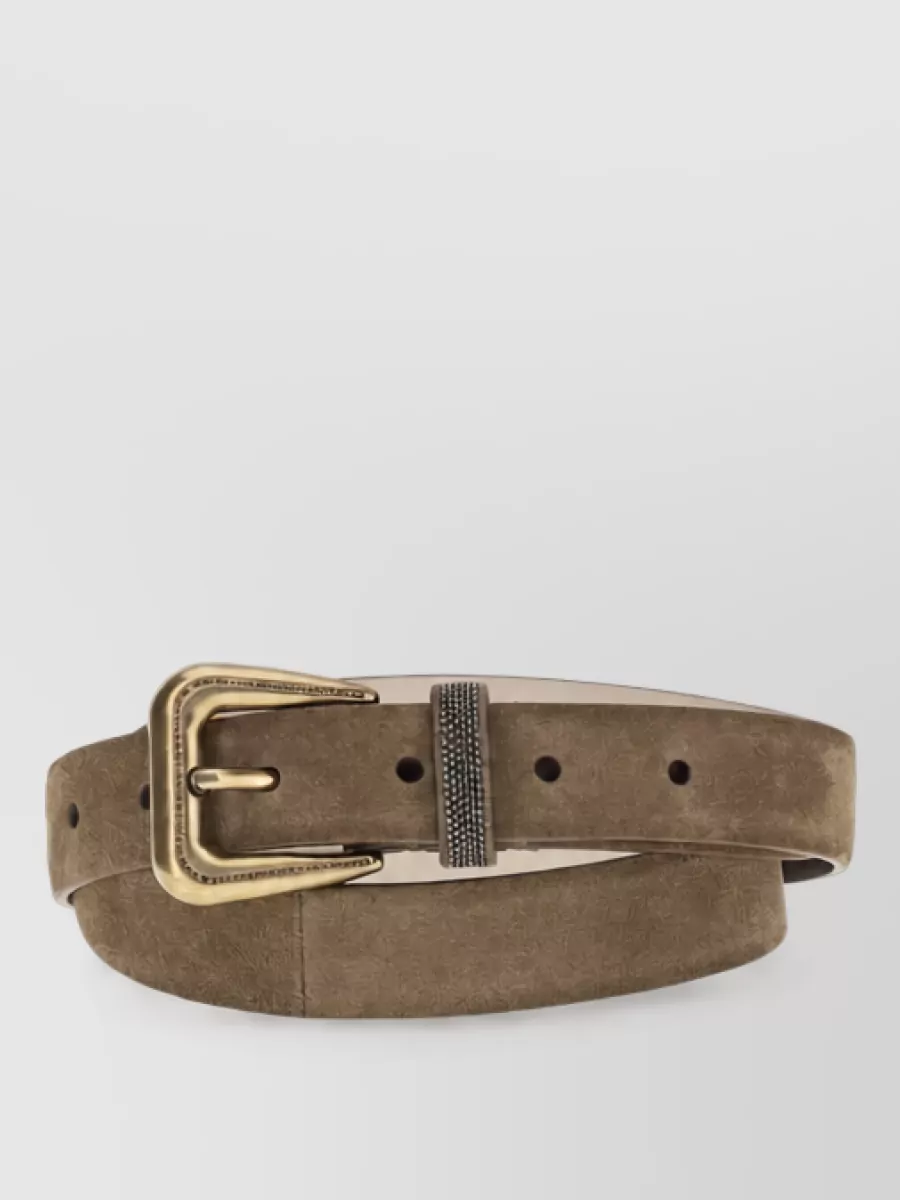 Brunello Cucinelli suede leather belt