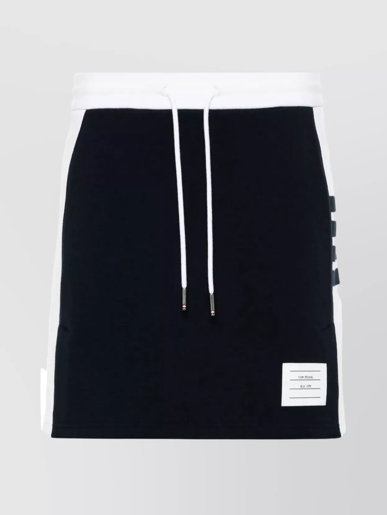Thom Browne Blocked 4 Bar Mini Skirt With Side Slits