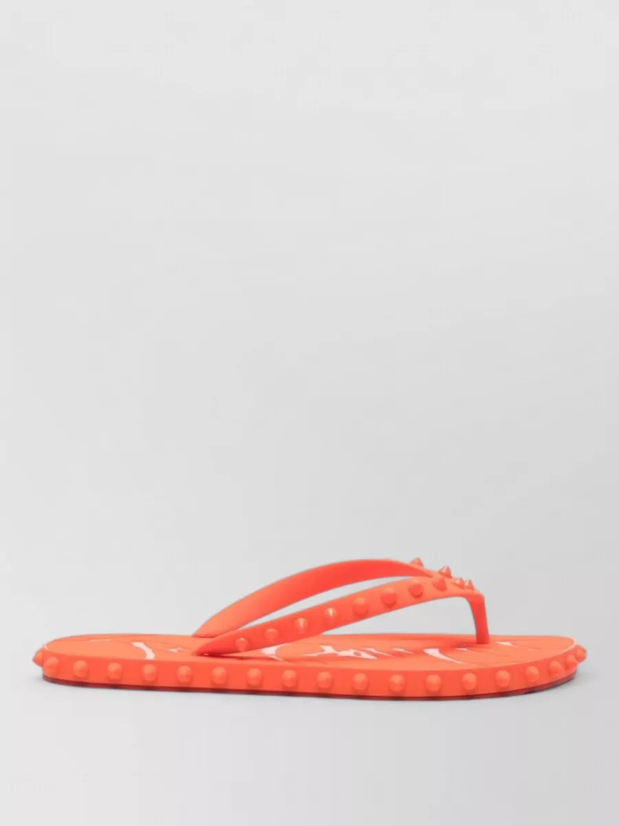 Christian Louboutin Leather Studded Flip Flops