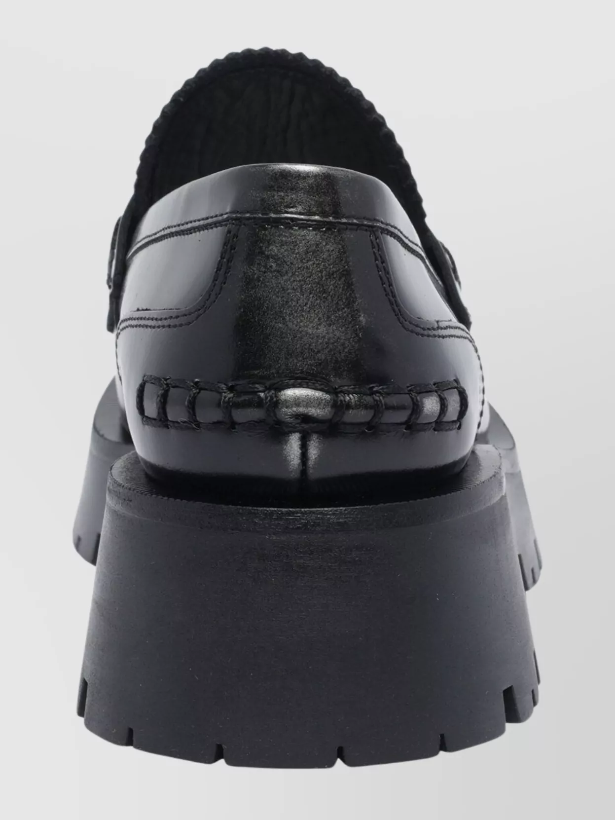 Alexander Wang Leather Loafers With Chunky Sole And Stitching In Black