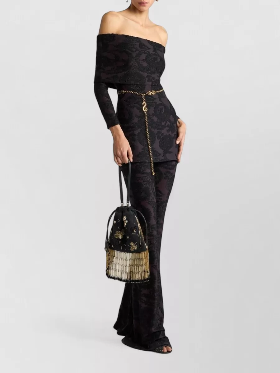 Etro High-Rise Flared Paisley-Jacquard Trousers