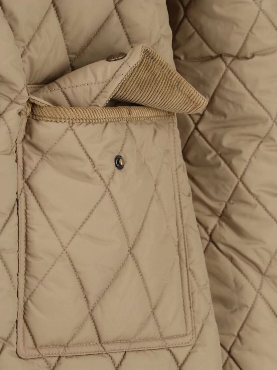 Polo Ralph Lauren Quilted Jacket Corduroy Collar Flap Pockets