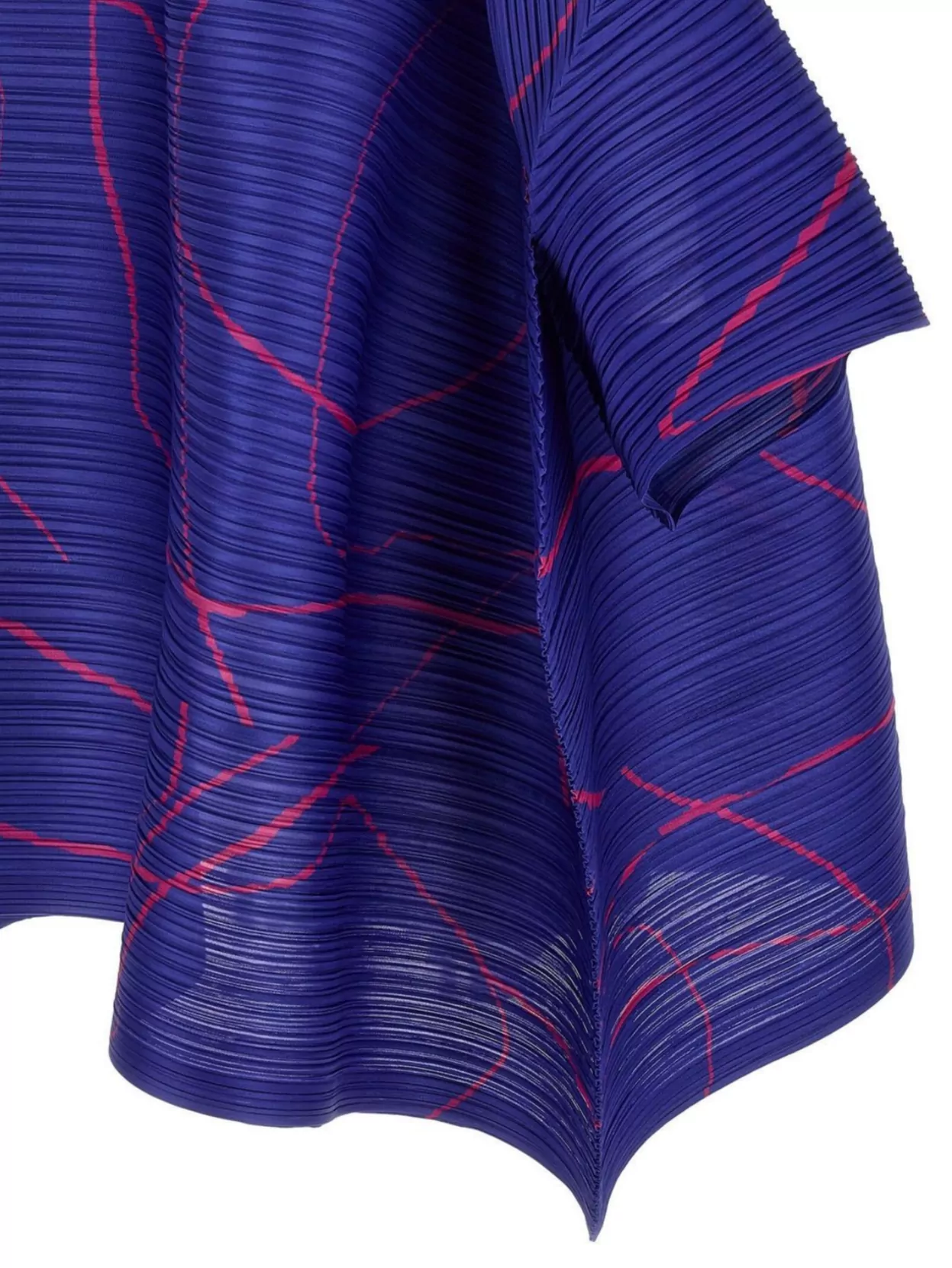 Pleats Please Issey Miyake Abstract Pattern Knee-Length Dress With Wide Sleeves