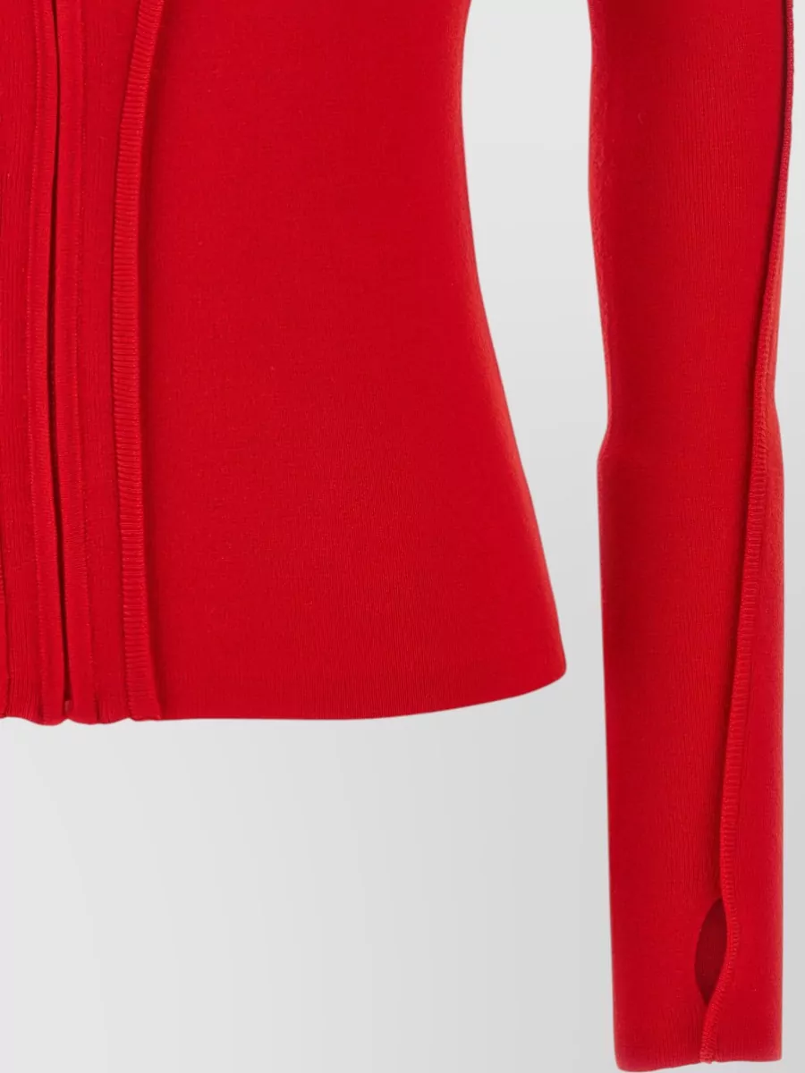 Victoria Beckham Wool Hooded Zip-Up Cardigan