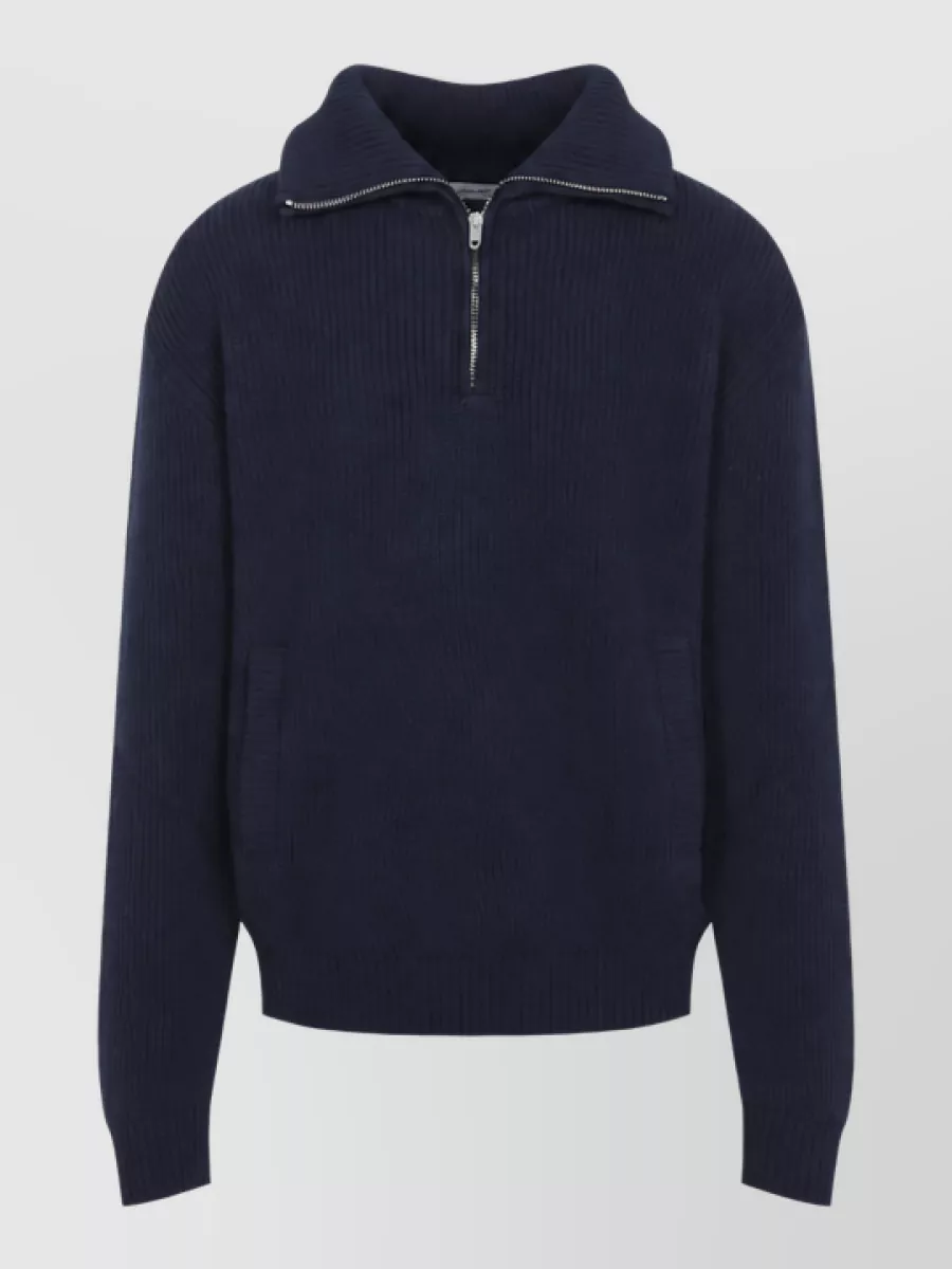 Balenciaga ribbed merino wool half-zip sweater