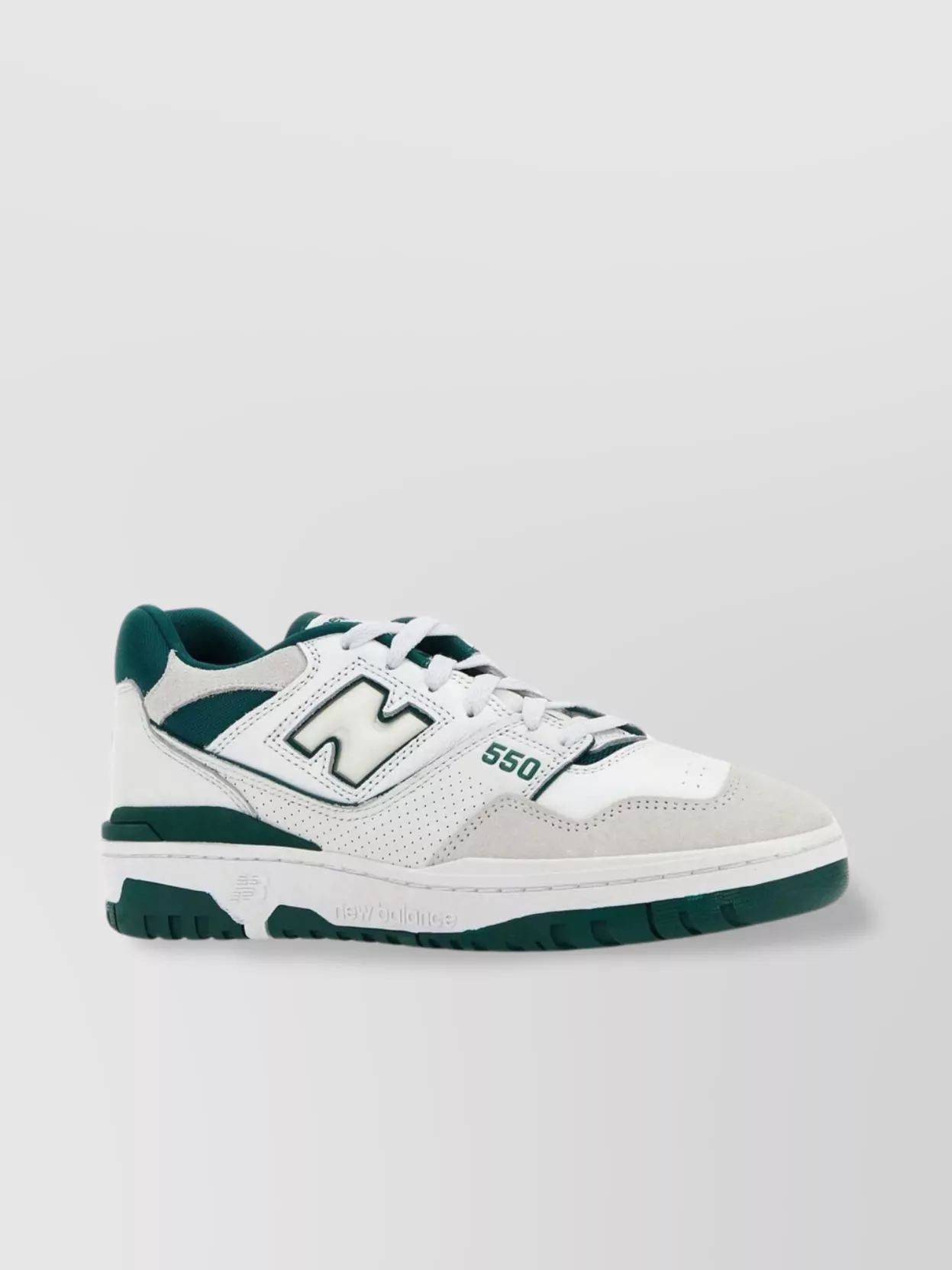 Shop New Balance Two-tone Leather And Fabric 550 Sneakers