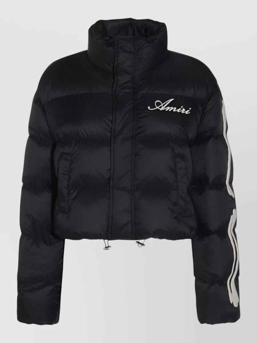 Amiri Down jacket high collar drawstring hem