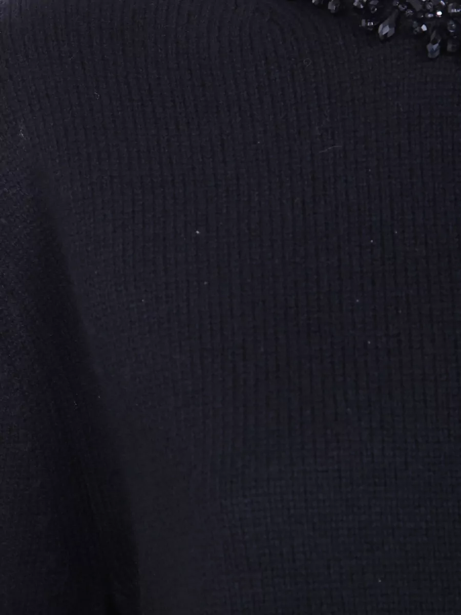 Semicouture Cashmere-Blend Short-Sleeve Crew-Neck Sweater
