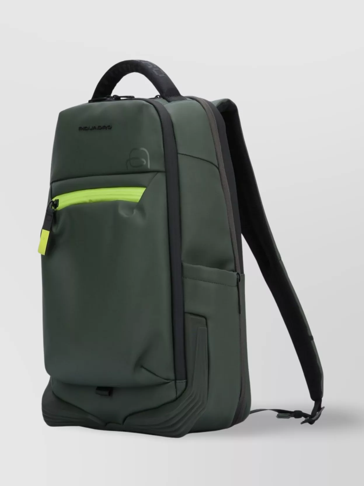 Piquadro Shoulder Straps Backpack Front Zip Side Handle In Green