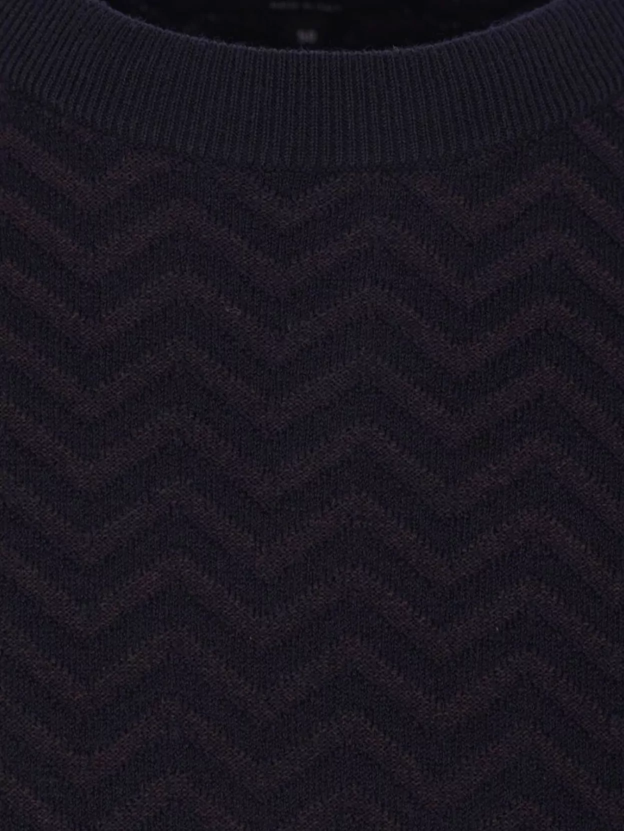 Giorgio Armani Chevron Crewneck Sweater Ribbed Finish