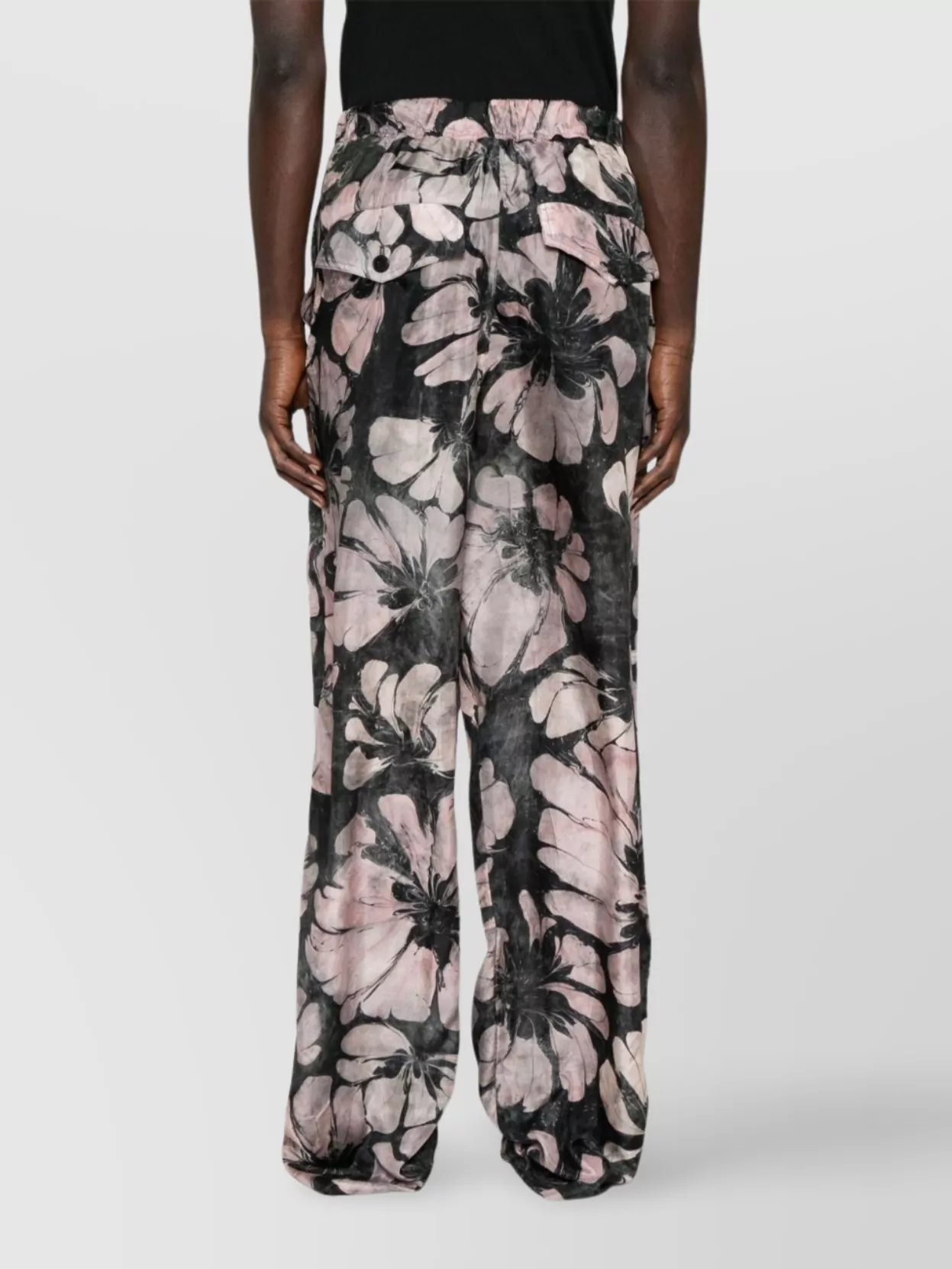 Dries Van Noten Wide Leg Floral Cargo Trousers