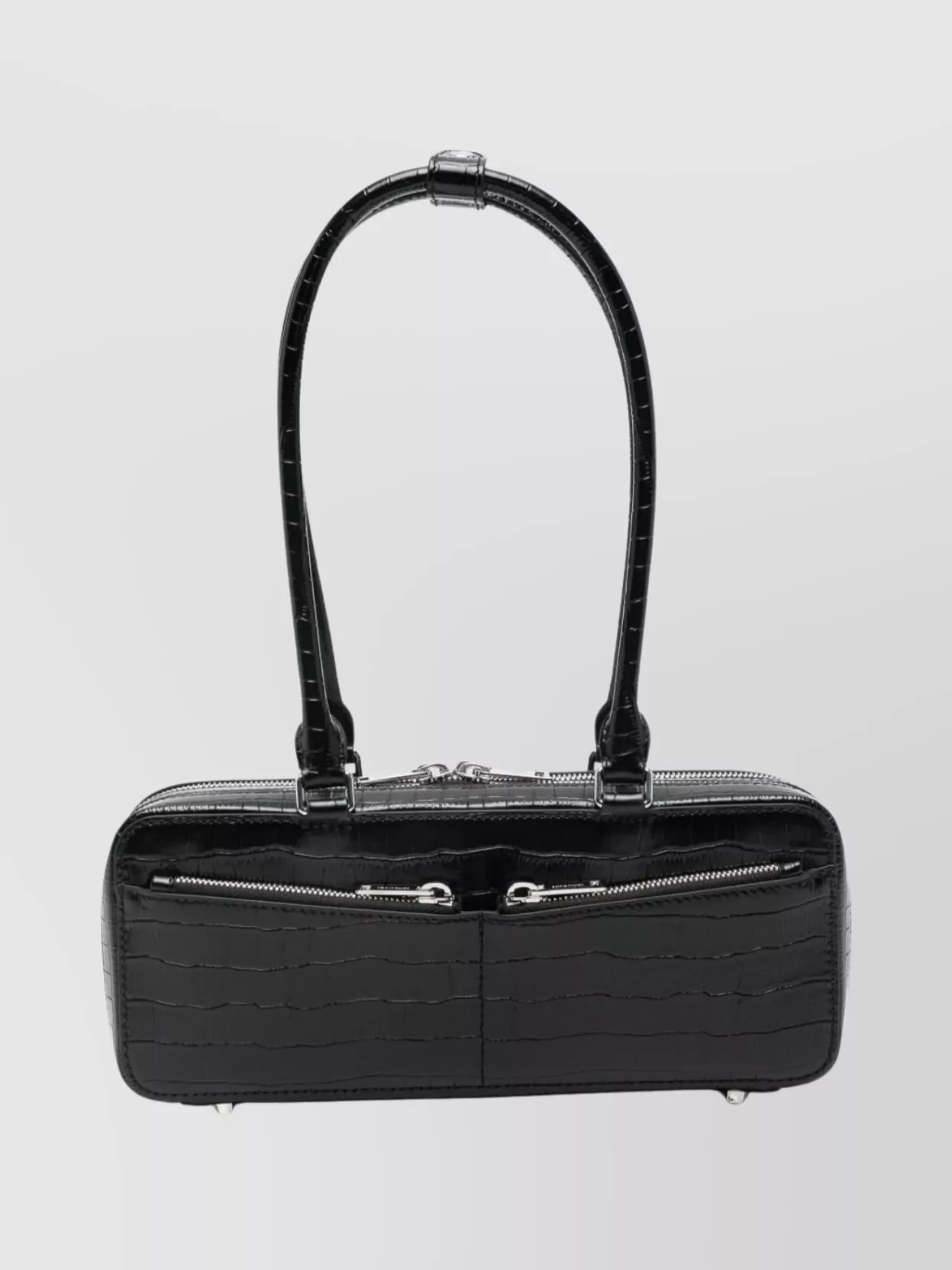 Self-Portrait Crocodile Effect Shoulder Bag With Double Handles