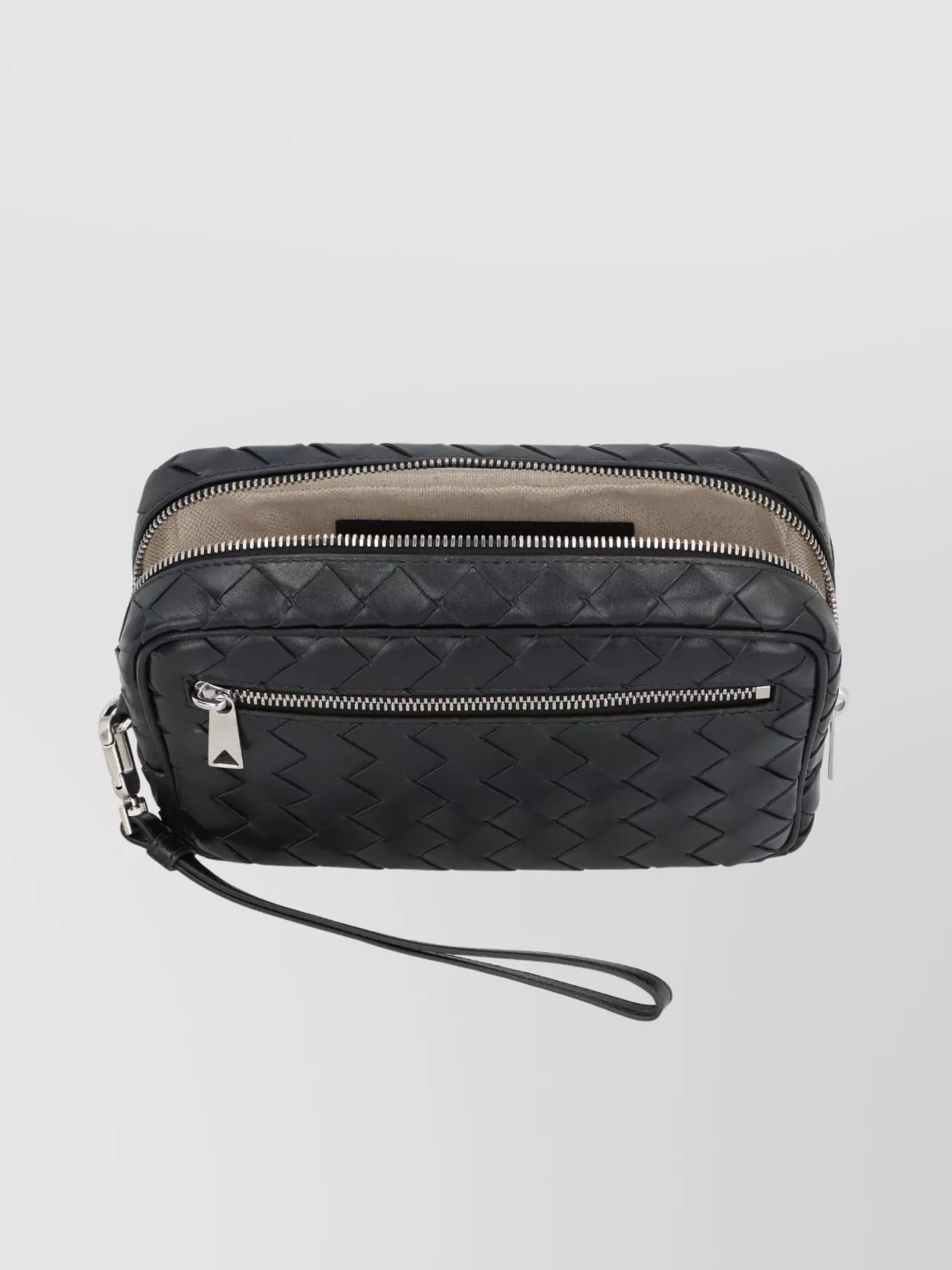 Bottega Veneta Small Pouch Wristlet Intrecciato Quilted Zippered