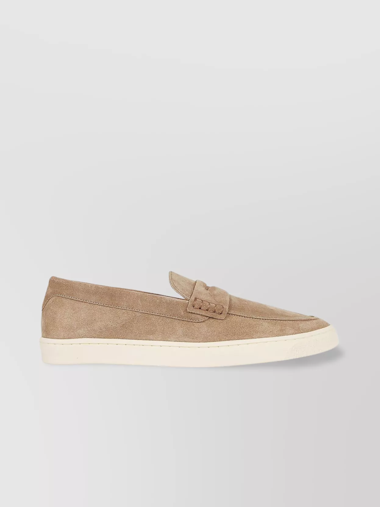 Shop Brunello Cucinelli Suede Tassel Slip-ons With Contrast Sole