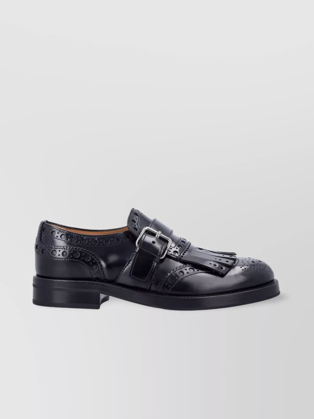 Church's Fringed Brogue Loafers Round Toe In Black