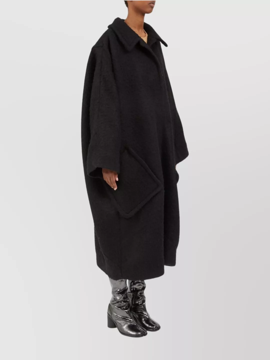 Maison Margiela Bouclé Wool-Mohair Blend Coat With Patch Pockets