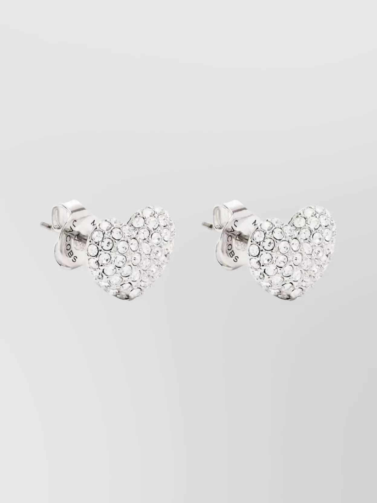 Marc Jacobs Heart Shaped Crystal Stud Earrings