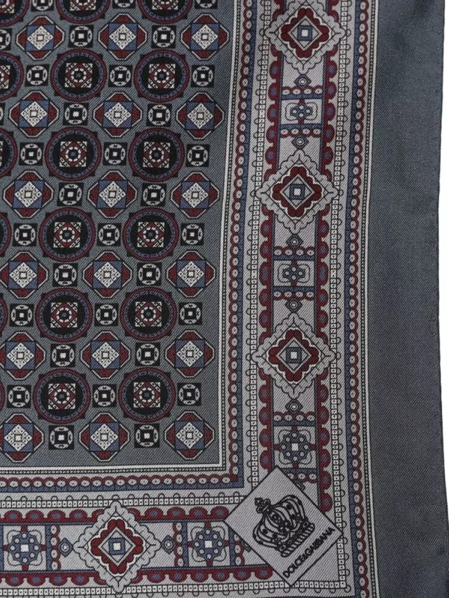 Dolce&Gabbana Silk Geometric Pocket Square