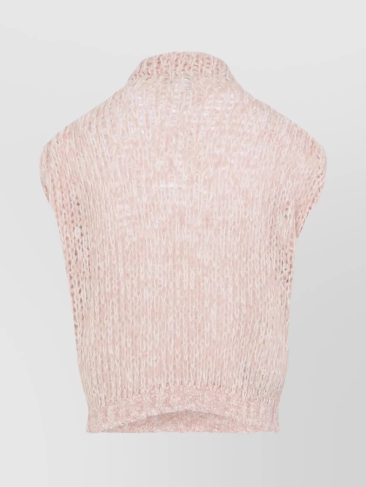Giambattista Valli High Neck Sleeveless Knit Top With Lace In White