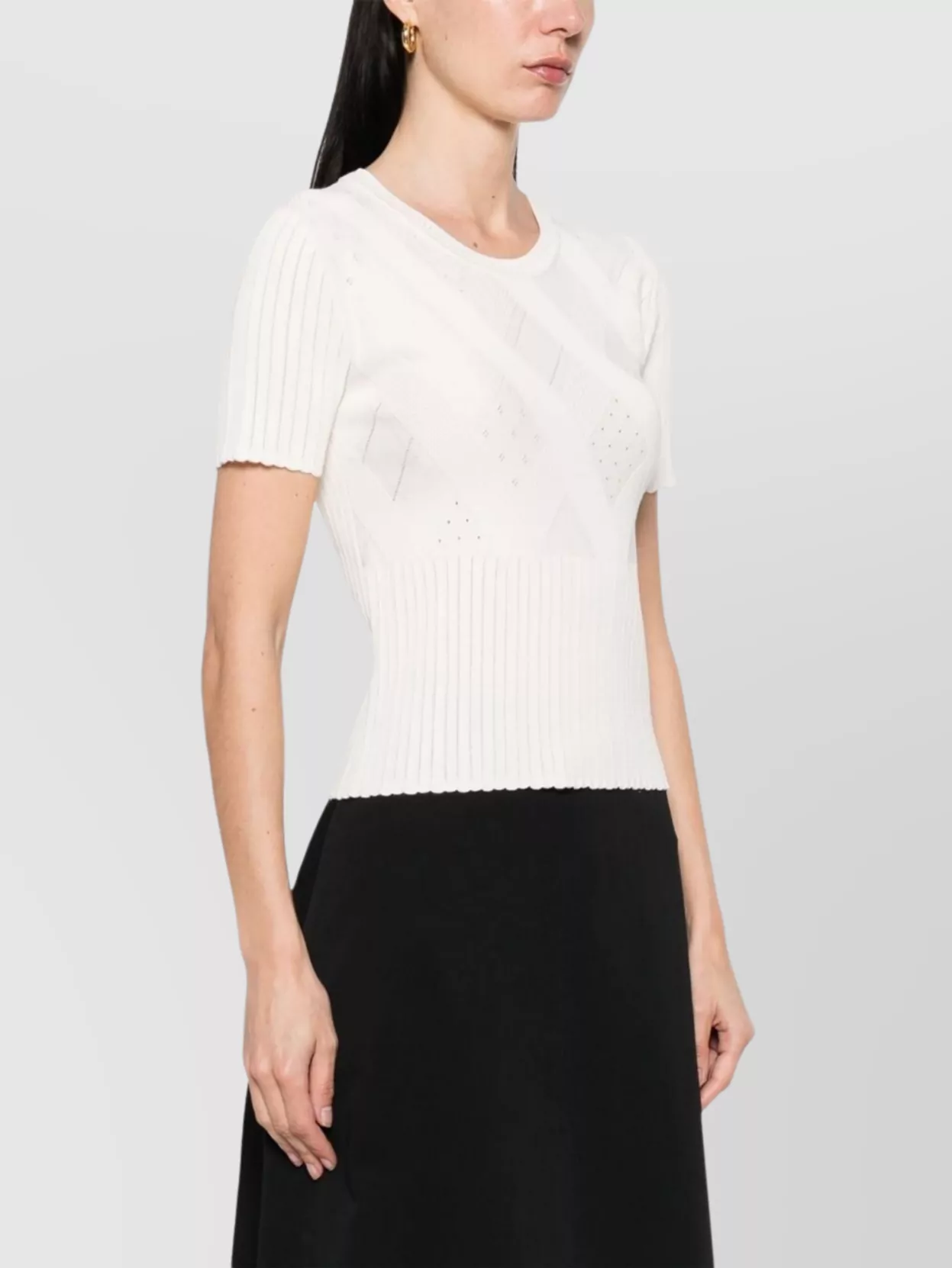 Kenzo Crew Neck Knit Top With Short Sleeves
