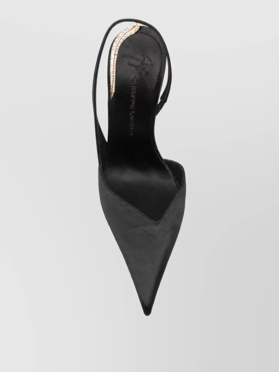 Giuseppe Zanotti Crystal-Embellished Leather Slingback Pumps