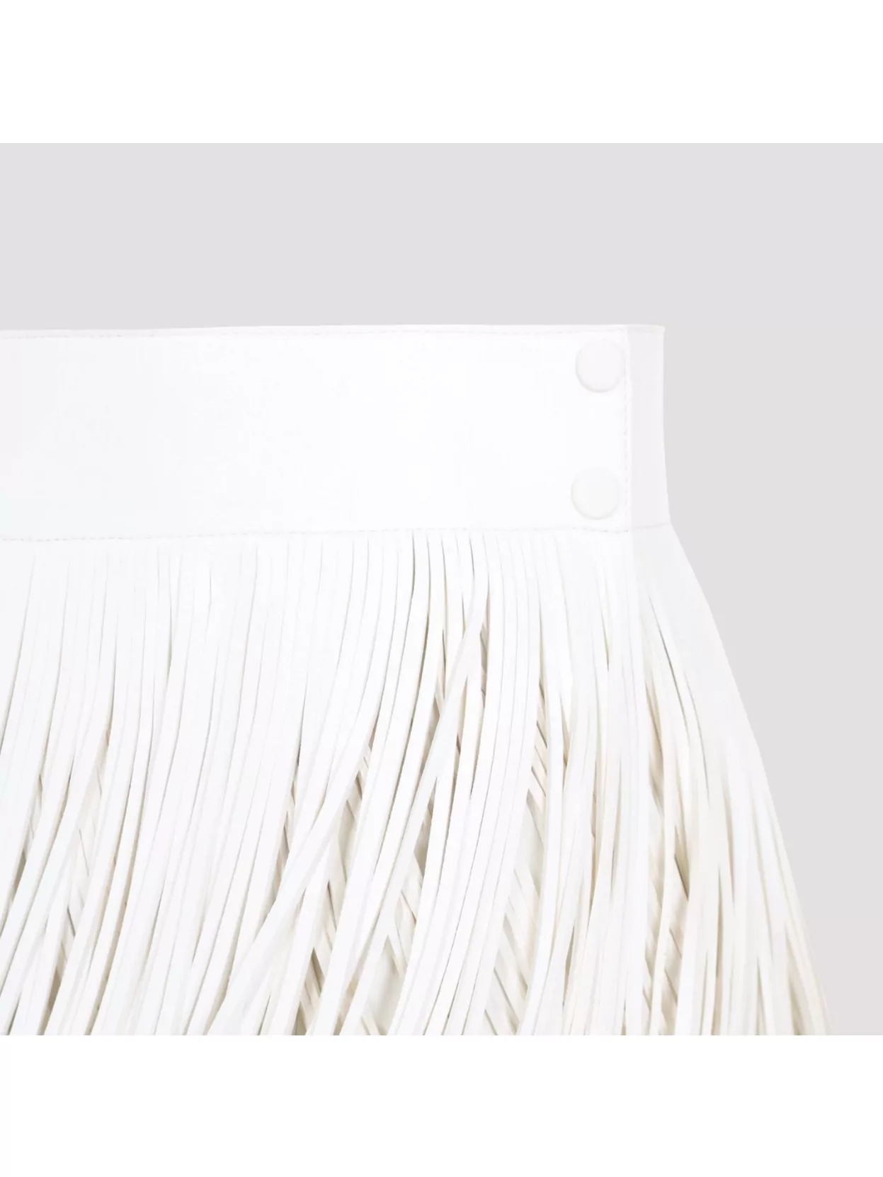 Shop Alaïa Fringed High Waist Leather Belt In White