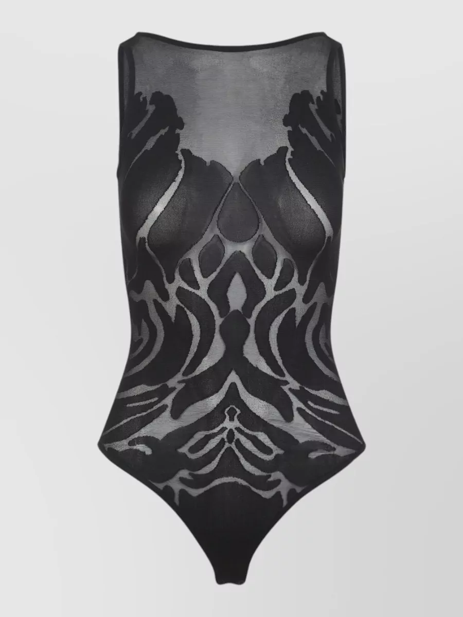 Wolford Sheer printed sleeveless bodysuit