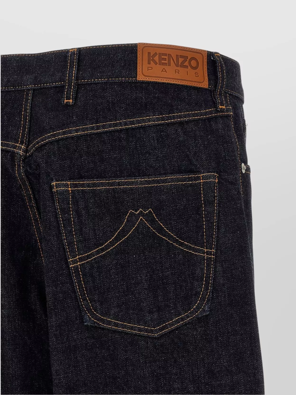 Kenzo 'Contrast Stitch' Rolled Hem Jeans
