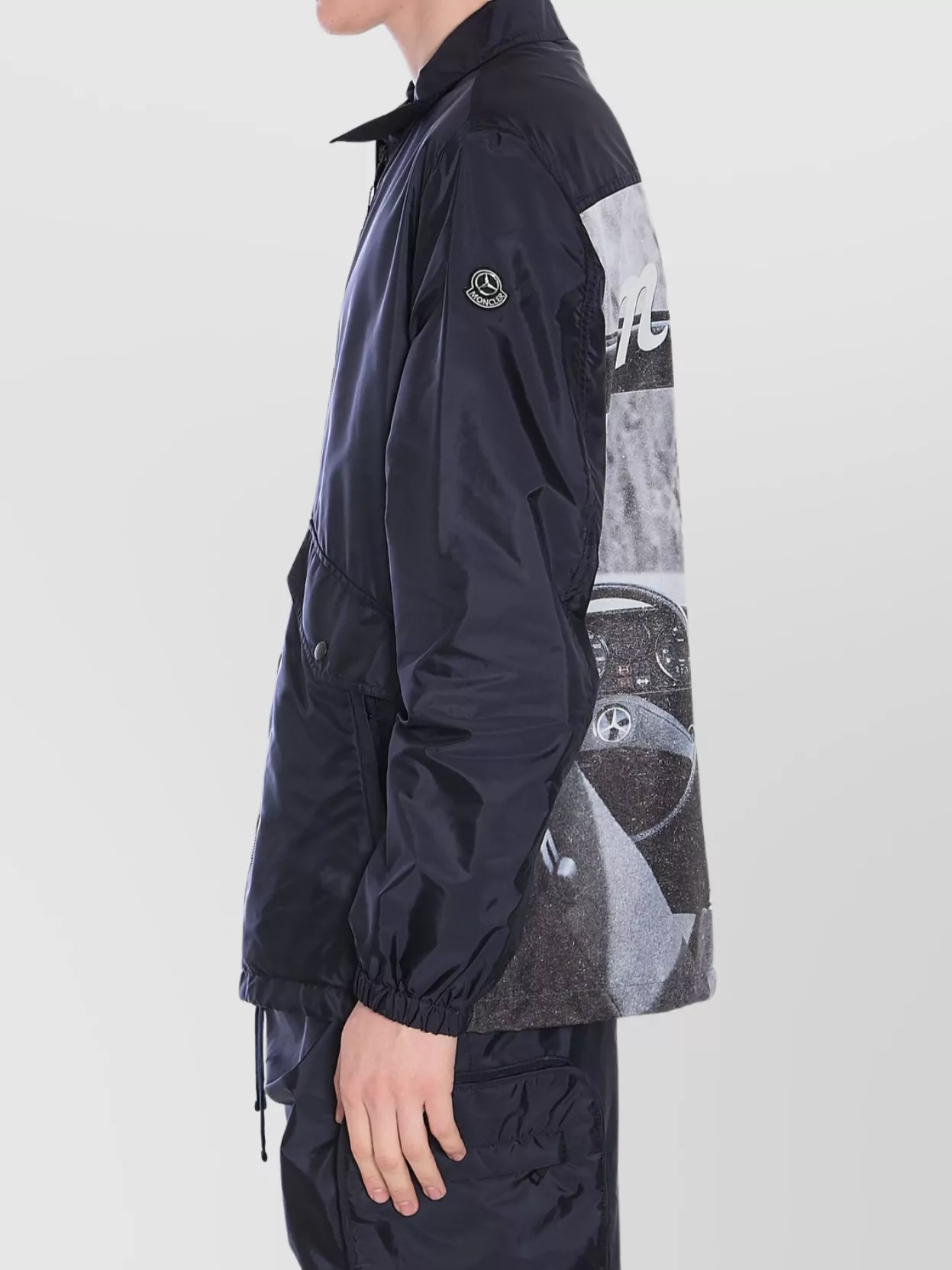 Moncler Drawstring Hem Jacket Logo Print