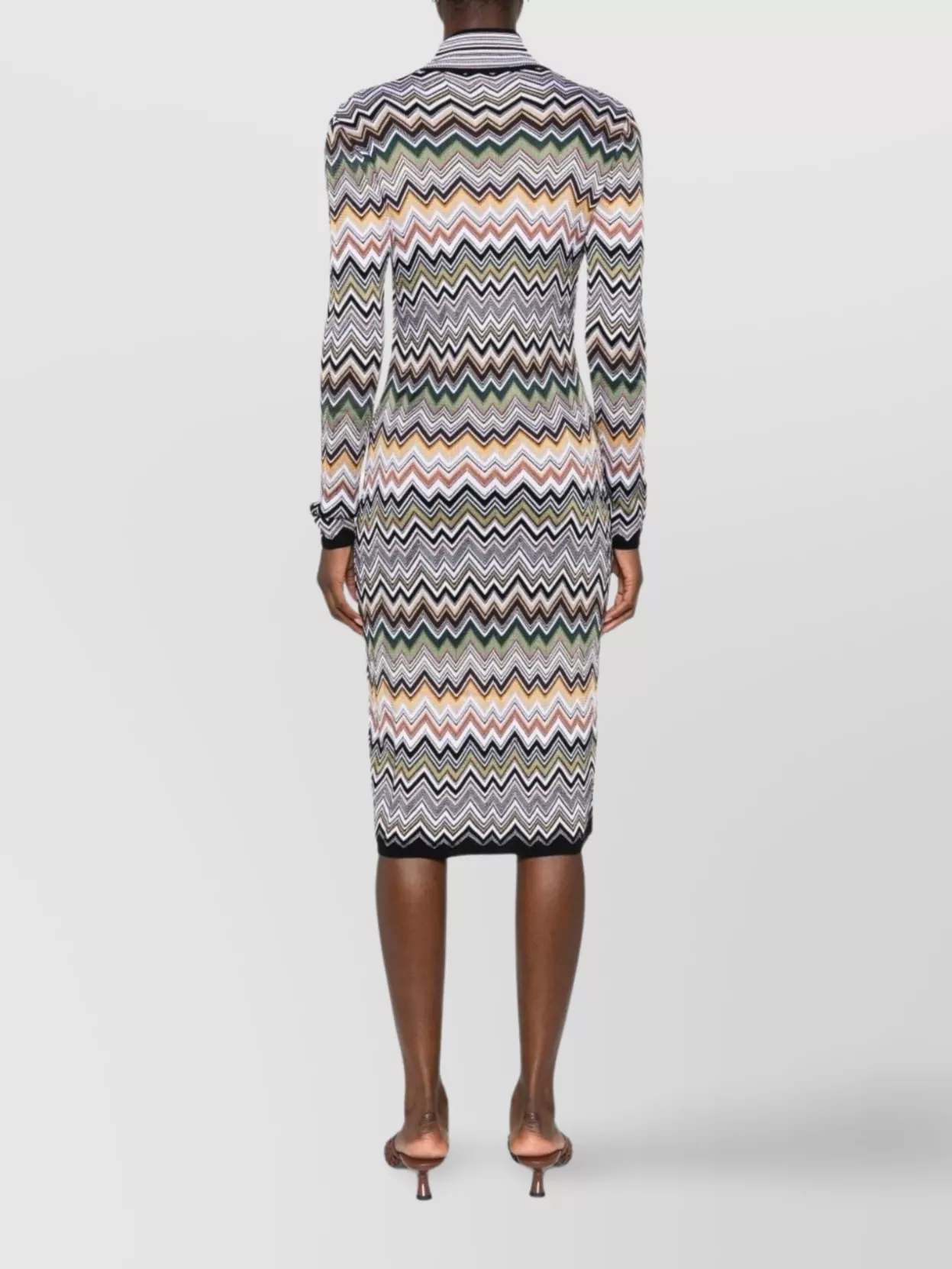 Missoni Midi Dress With Chevron Design And Long Sleeves