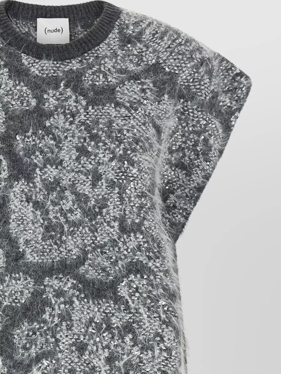 Nude Jacquard Sleeveless Sweater