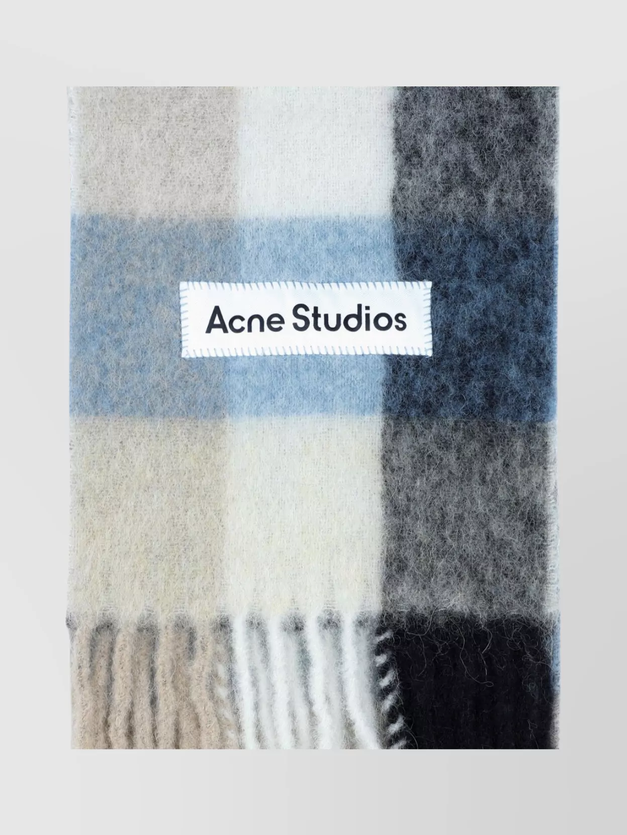 Acne Studios Alpaca And Wool Blend Check Scarf